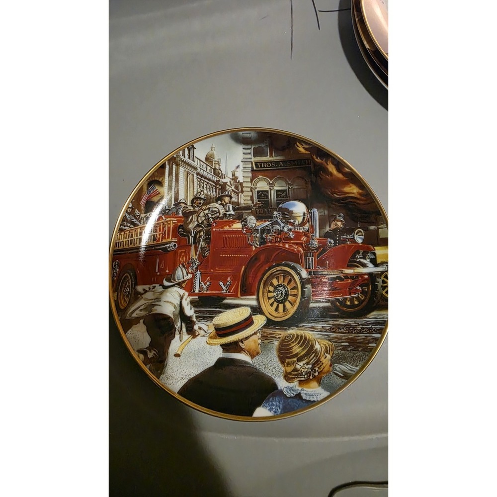 Franklin Mint National Fire Museum Plate The 1922 Ahrens-Fox Limited Edit #X1849